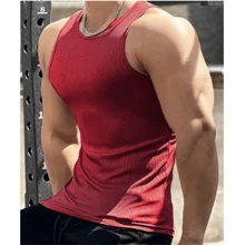 Men Tank Tops - Maroon - View 1