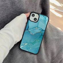 Marble Patterned Pc+Tpu Dual-Layered Phone Case With Black Border, Compatible With Apple Iphone 15 Pro Max/11/12/13, Samsung S23/22 - Multicolor - View 7