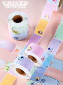 280 piezas Etiquetas adhesivas cuadradas con nombre, lindas y coloridas, escribibles - Multicolor - Ver 8