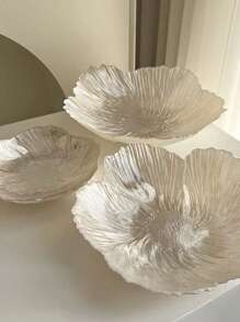 1 pezzo di vassoio di lusso in vetro moderno e semplice con perle finte, altamente decorativo e colorato, adatto per riunioni in famiglia, dessert, frutta o piatto per gioielli, un regalo di Natale - Bianco - Visualizzare 4