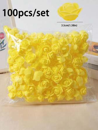 50/100/200/300/400/500个迷你泡沫玫瑰花头，人造花泡沫玫瑰散装，适用于DIY工艺品、婚礼花束、餐桌摆饰、派对餐桌装饰、家居装饰、花园装饰