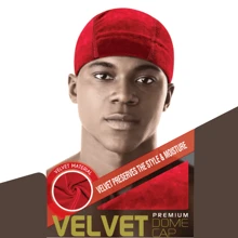 1pc Men's Premium Velvet Dome Cap Wave Hat - Multicolor - View 20