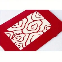 1入組新年紅龍立體3d彈出賀卡,雷射切割明信片,空心雕刻紙質手工禮品卡及信封,非常適合送禮 - 紅色 - 查看 5