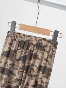 3入組年輕男孩迷彩印花T恤套裝，包括短褲和長褲 - 彩色 - 查看 5