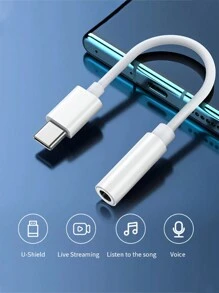 USB Type C To 3.5mm Female Headphone Jack Adapter,USB C To Aux Audio Dongle Cable Cord Compatible,Usb C Male To 3.5mm Female Headphone Jack Works Well With All Type-C Devices: GalaxyS23 S23+ S23 Ultra, S22 S22+ S22 Ultra, S21 S21+ S21 Ultra, S20 Ultra S20 Z Flip S20+ S10 S9 S8 Plus, Pixel 5 4 3 2 XL, Compatible With IPhone 15 Plus IPhone15 Pro Max,IPad Pro 2020/ 2018, And More. - White - View 1