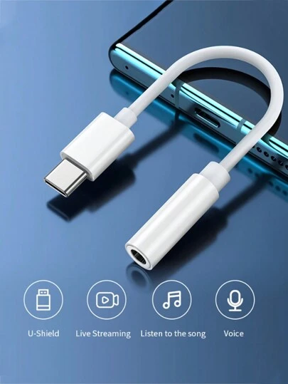 USB typ C till 3,5 mm hona hörlursadapter, USB C till Aux-ljuddongelkabel kompatibel, USB C hane till 3,5 mm hona hörlursuttag fungerar bra med alla typ-C-enheter: GalaxyS23 S23+ S23 Ultra, S22 S22+ S22 Ultra, S21 S21+ S21 Ultra, S20 Ultra S20 Z Flip S20+ S10 S9 S8 Plus, Pixel 5 4 3 2 XL, kompatibel med iPhone 15 Plus, iPhone 15 Pro Max, iPad Pro 2020/2018 och mer.