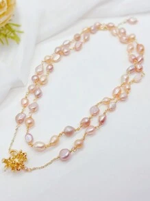 1 件优雅人造珍珠装饰项链，适合女士夏季假期 - 彩色 - 查看 14