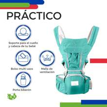 Cangurera Canguro Porta Bebés Portabebés Cargador Ergonómico Posiciones de 3 a 36 meses. - verde menta - Ver 6