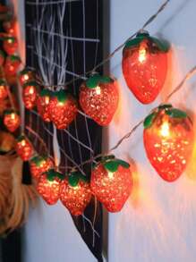1.5m 10-Led Pvc Strawberry String Light, Ideal For Wedding, Party And Celebration - Indoor And Outdoor Use - Red - View 5