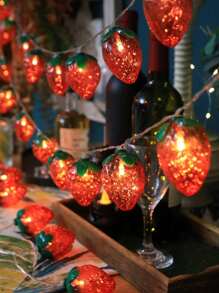 1.5m 10-Led Pvc Strawberry String Light, Ideal For Wedding, Party And Celebration - Indoor And Outdoor Use - Red - View 2