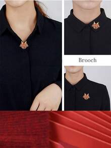 1 件裝好運卡通龍頭翻領別針西裝配件徽章袋裝飾