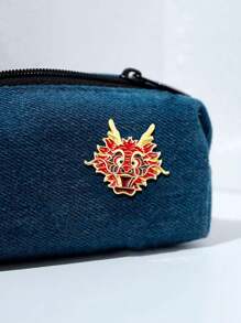 1 件裝好運卡通龍頭翻領別針西裝配件徽章袋裝飾