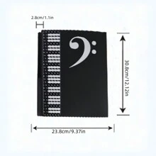 Music Score Folder, A4 Size, With 5-Line Sheet, Piano/Piano Sheet Folder, Song Book, Insert Pages And Document Folder - Blue - View 2