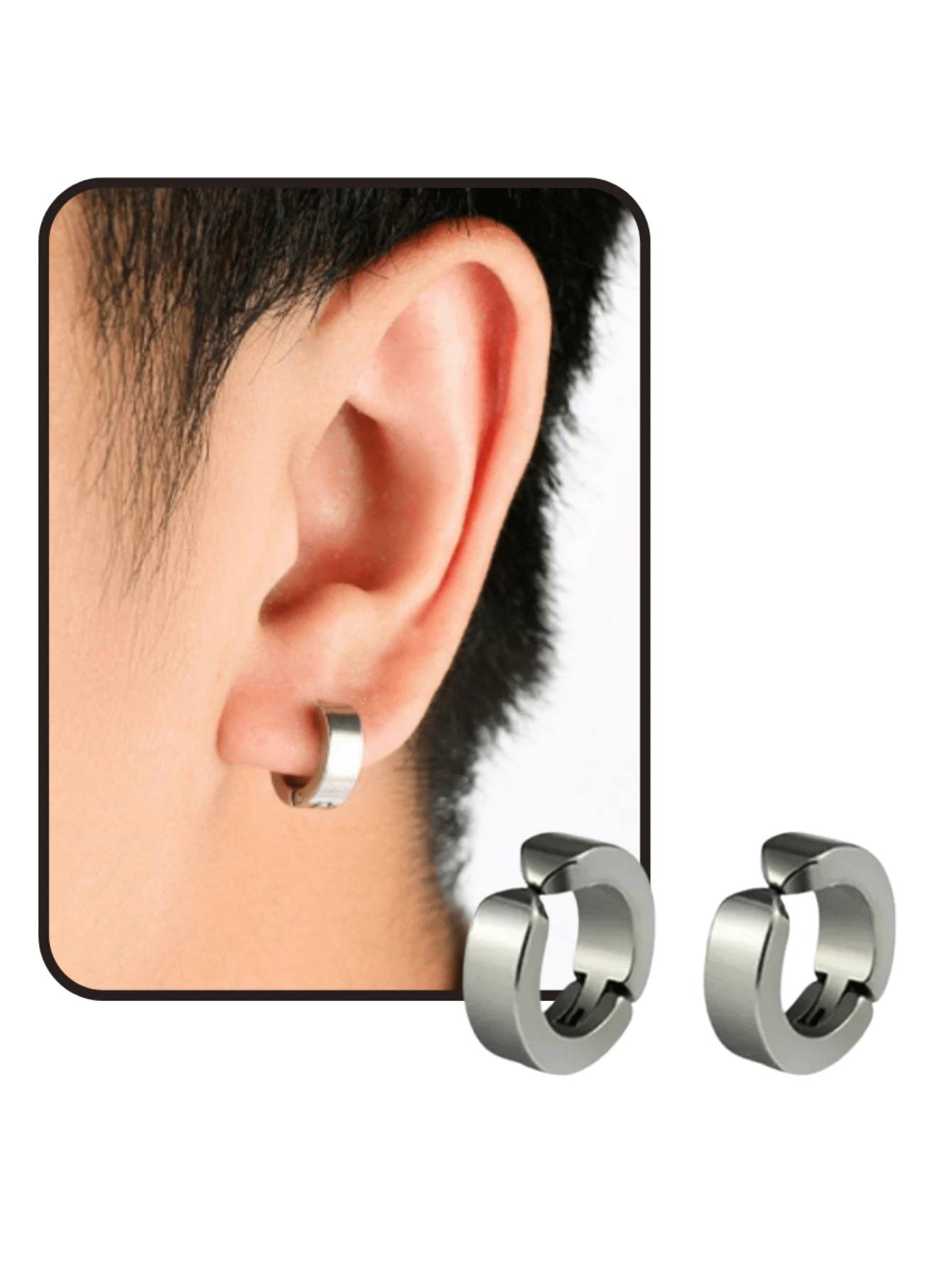 Men's Earrings - Bạc - Xem 1
