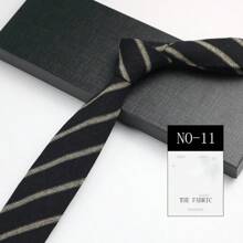 1 件棕色/酒红色/灰色条纹手工领带适合日常聚会场合工作男士领带 - 彩色 - 查看 20