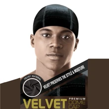 1pc Men's Premium Velvet Dome Cap Wave Hat - Multicolor - View 5