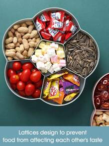 1 PC Large Capacity Dried Fruit Tray, Plastic Nut Tray, Divided Snacks, Melon Seeds, Candy Box, Wedding Candy Box, Fruit Tray - Pink Double Layer - View 8