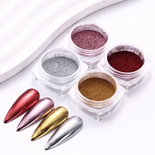 Nagelspiegel Pulver aus Herbst/Winter Kollektion, hochglänzendes metallisches Roségold/Titan für DIY Nagelkunst Dekoration Nagelcharms Nagelsteine Nagelbedarf