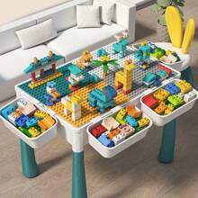 206 Bloques De Construcción armables +Mesa + sillas Set de mega bloks bloques de construccion jugetes para niños y niñas juegos juguetes para niños de 2 a  5 años bebe Bolsa Grande - Ver 3