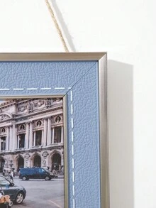 1入組三聯式復古設計方形相框,創意展示家庭照片、海報、寵物紀念品和情人節禮物,適用於客廳和臥室的牆面裝飾 - 藍色 - 查看 5