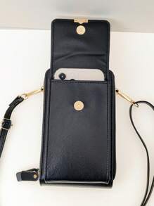 Messenger Bag A Multi-Function Large-Capacity Double-Layer Zipper Mobile Phone Wallet, Fashion Simple And Delicious Soft Image, Leisure Holiday, Dating - Black - View 4