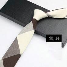 1 件棕色/酒红色/灰色条纹手工领带适合日常聚会场合工作男士领带 - 彩色 - 查看 21