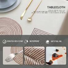 北歐風格花朵和幾何圖案防水防油pvc桌布,適用於餐桌或咖啡桌 - 幾何 - 查看 2