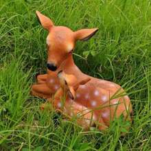 Bring Nature Into Your Garden:1pc Realistic Animal Deer Sculpture Statue For Outdoor Garden Decoration, Resin Artwork Of Mother, Fawn, Stag, Reindeer, Lawn Decoration