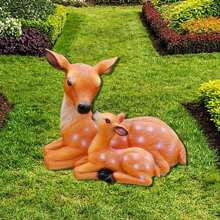 Bring Nature Into Your Garden:1pc Realistic Animal Deer Sculpture Statue For Outdoor Garden Decoration, Resin Artwork Of Mother, Fawn, Stag, Reindeer, Lawn Decoration