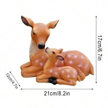 Bring Nature Into Your Garden:1pc Realistic Animal Deer Sculpture Statue For Outdoor Garden Decoration, Resin Artwork Of Mother, Fawn, Stag, Reindeer, Lawn Decoration