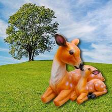 Bring Nature Into Your Garden:1pc Realistic Animal Deer Sculpture Statue For Outdoor Garden Decoration, Resin Artwork Of Mother, Fawn, Stag, Reindeer, Lawn Decoration