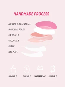 Elevate Your Style With 10Pcs Handmade Press On Nail False Nail Fake Nail Tip Coffin Nail Stickers Rhinestone Decor French White Butterfly Short Eye Cat 3D Creative Funny Comic Flower Floral Cute Modern Japanese Style Christmas For Women And Girl Wedding Winter Fall Christmas Nails White Black Red Gift Royal Blue Gothic Hot Pink Brown Y2K Summer Cherry Strawberry Nail Glitter Goth Pink Press On Nails Nail Supplies Nails - Brown - View 5