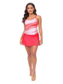 2024 Áo tắm chia váy chắp vá in gradient mới - Màu Hồng Tươi - Xem 6