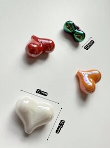亞克力混色牛奶昔天使翅膀、復古玫瑰、大心臟、小心臟、蝴蝶珠子、diy手工串珠手機鍊、吊墜和項鍊裝飾配件 - 16.5*21mm大愛心 - 查看 2
