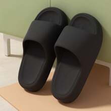 Black Eva Shoes, Fashionable Lightweight Soft Sole Slippers, Anti-Slip, Suitable For Indoor, Outdoor, And Bath, Ins Style