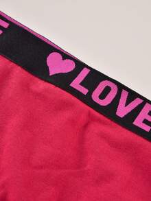 10 piezas Bragas tipo hipster cómodas y transpirables con estampado de letra y corazón para tallas grandes - Multicolor - Ver 6