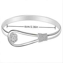 1 Miếng Của phụ nữ Vòng tay Thanh lịch Và Thanh tú Hoa Vòng tay Với Có thể điều chỉnh Đồ trang sức Hoàn hảo Đối với Các bữa tiệc , Vòng tay Hộp , Thích hợp Như Quà sinh nhật , Quà tặng lễ hội , Ngày lễ Mẹ Qủa tặng , Quà tặng tiệc - Bạc - Xem 3
