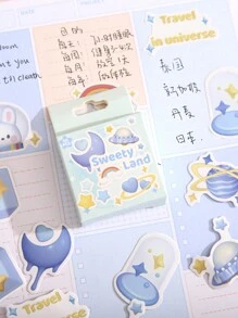 1盒/25款,總共50個不規則形狀的糖果樂園收藏系列貼紙適用於剪貼簿,日記裝飾,信封封口 - 彩色 - 查看 7