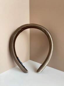 3入組女性高頂黑白棕色純色針織頭帶,簡約風格時尚多用途,可日常穿著、戶外活動、洗臉化妝,與不同衣服搭配 - 彩色 - 查看 3