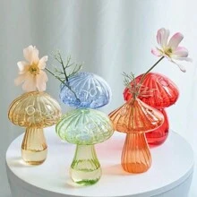 Glass Mushroom Vase, Creative Flower Vase, Mushroom Decor, Small Mushroom Vase, Plant Lover And Plant Housewarming Gift - Multicolor - View 6