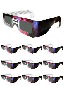Solar Eclipse Glasses (10 Pack), Eclipse Glasses Optical Quality Safe Shades For Direct Sun Viewing, Trusted For Direct Solar Eclipse Viewing, Sun Safe Shades For Adults - Black - View 1