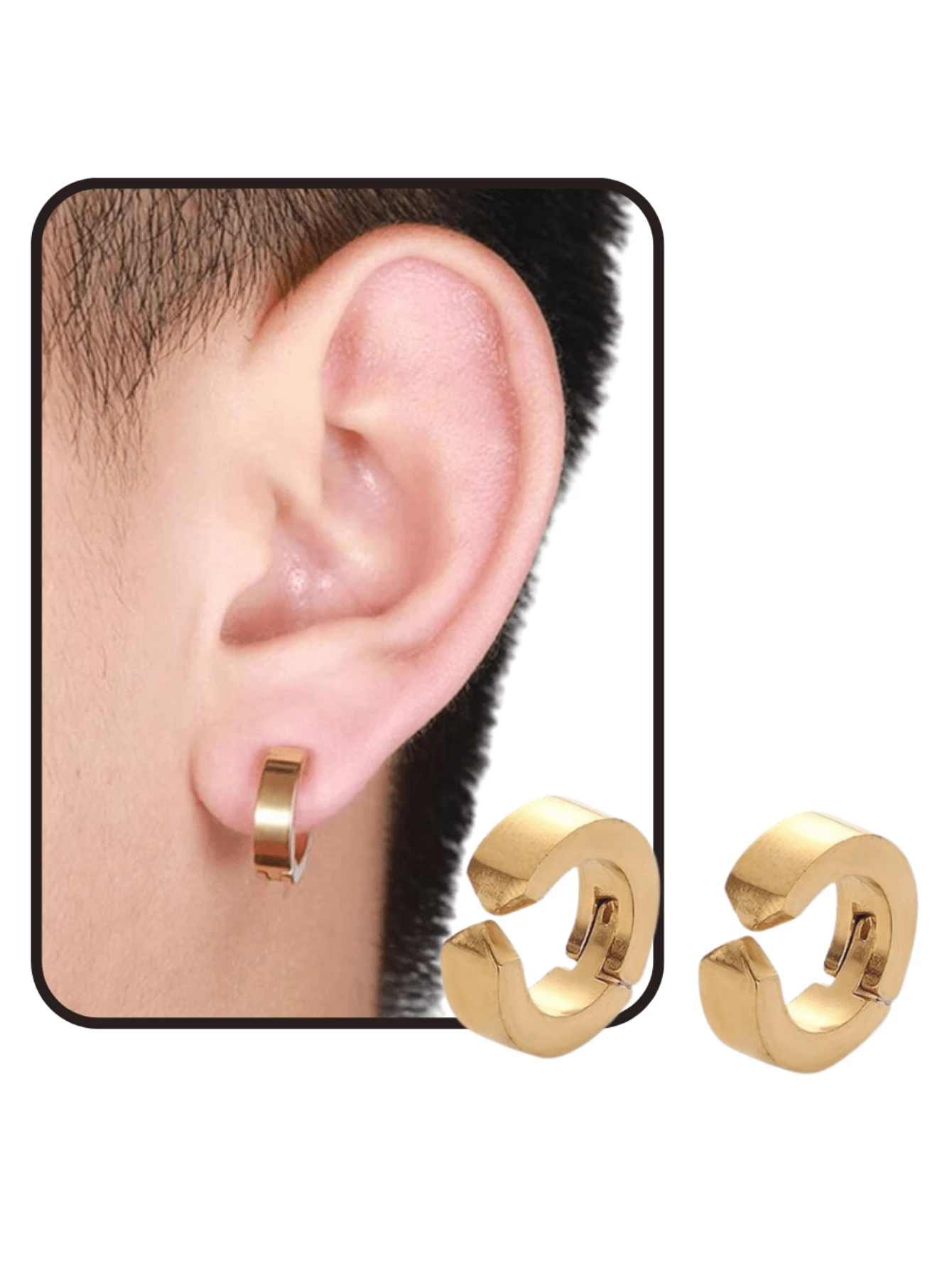 Men's Earrings - Gold - View 1