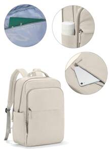 男女款輕便休閒筆記本，日常使用，古典時尚日包，商務工作包，適用於徒步旅行野營，適用於女性和男性度假旅行，行李整理袋，女士鑰匙包男士禮物戶外禮品，女友新年禮物情人節禮物，適用於短途大容量旅行背包，旅行必備品 - 杏色 - 查看 9