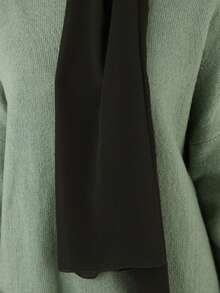 Dark Green Chiffon/Jersey Hijab - Army Green - View 3