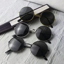 1 件金属复古圆框时尚眼镜，适合男士和女士 - 彩色 - 查看 10