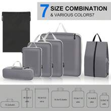 Packing Cubes, 7 PCS Packing Cubes For Suitcases, Extensible Suitcase Organiser Bags Travel Luggage Organiser Set For Suitcase - Red - View 4