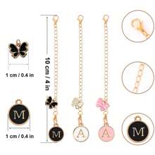 Letter Charms Accessories For  Cup Name Id Plate Initial Letter Handle Personalized Charm For  Tumbler Water Cup Handle Identification Letter Charm Chain - Butterfly-black - View 5