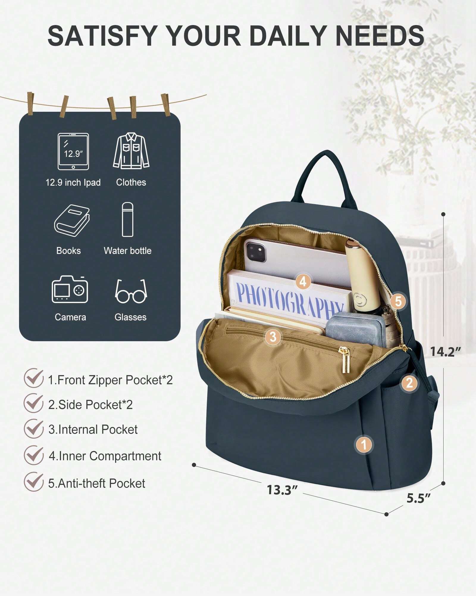 Floless Small Backpack Purse For Women, Purse Small Backpack Purse Mini