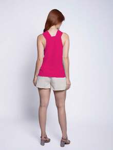 Women T-Shirts - 玫紅色 - 查看 2
