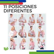 Cangurera Canguro Porta Bebés Portabebés Cargador Ergonómico Posiciones de 3 a 36 meses. - Rosa - Ver 3